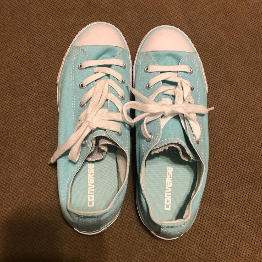 Turquoise Converse sneakers